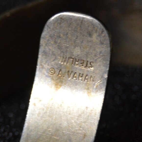 Vintage Two-Toned Sterling Silver Cuff by Alwand Vahan - Picture 5 of 8